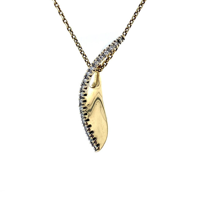 Gouden hanger met diamant 14 karaat