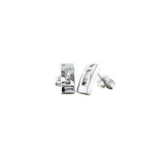 White gold stud earrings with diamond 14 karat