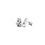 White gold stud earrings with diamond 14 karat