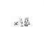 White gold stud earrings with diamond 14 karat