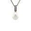 Witgouden hanger met parel en diamant 14 karaat