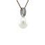 Witgouden hanger met parel en diamant 14 karaat