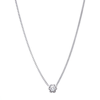 White gold choker with diamond 32 cm 14 karat