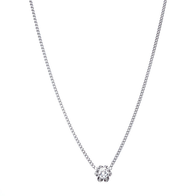 White gold choker with diamond 32 cm 14 carat