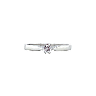 Witgouden solitair ring met diamant 14 karaat