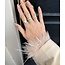 White gold solitaire ring with zirconia 14 karat