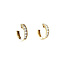 Gold hinged hoop earrings with zirconia 14 karat