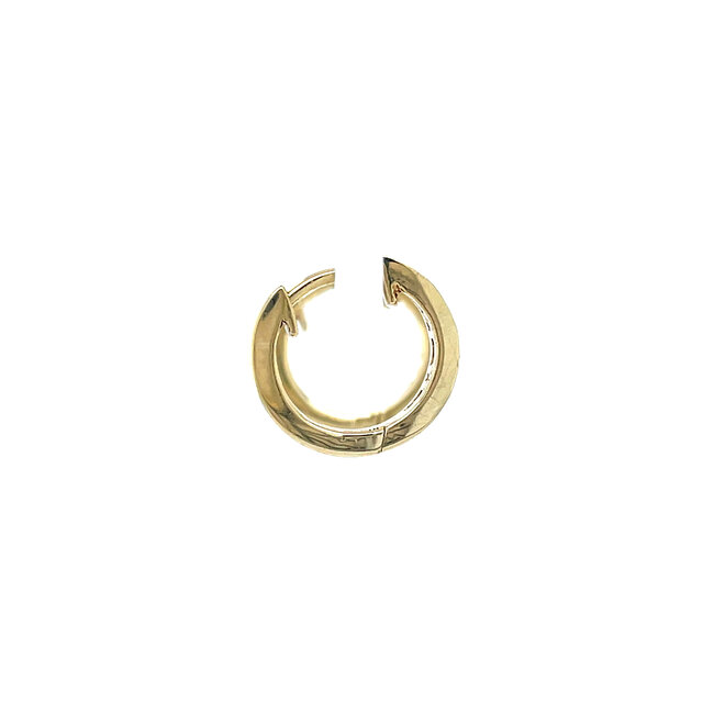 Gold hinged hoop earrings with zirconia 14 karat
