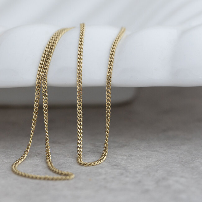 Goldene Gourmet-Halskette 49 cm 14 Karat