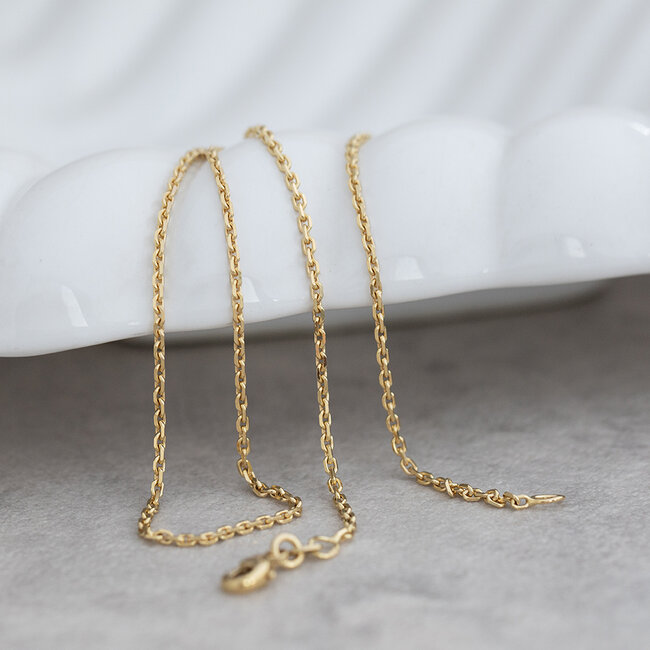 Gouden lengtecollier anker 70 cm 18 karaat