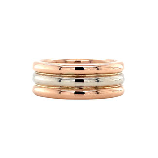 Bicolour gold ring rose/white 14 karat