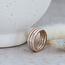 Bicolour gold ring rose/white 14 karat