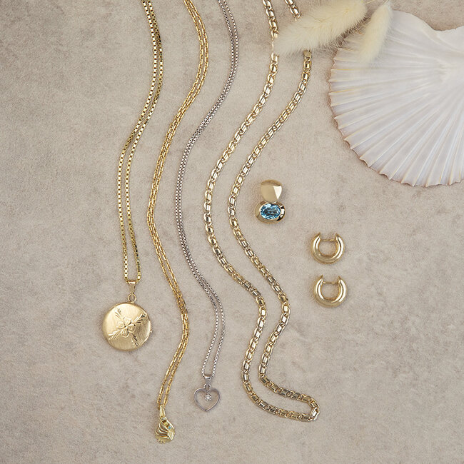 Gouden fantasie collier 60 cm 14 karaat