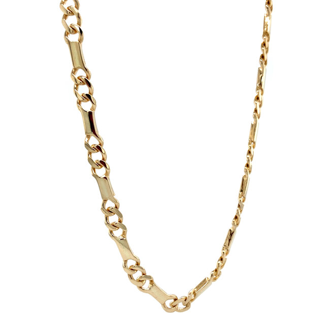 Gouden heren fantasie collier 80 cm 14 karaat