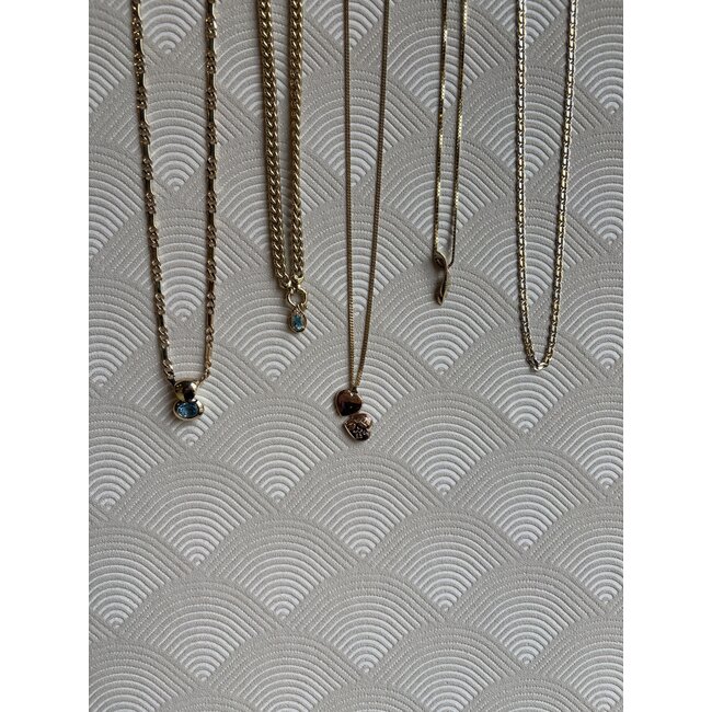 Gouden heren fantasie collier 80 cm 14 karaat