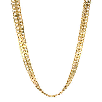 Goldener Doppel-Gourmet-Choker 45,5 cm 14 Karat