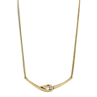 Gold choker with diamond 42 cm 14 karat