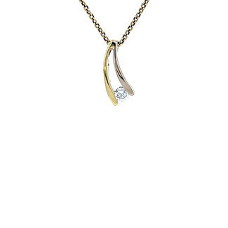 Gouden hanger met diamant van Desiree 14 karaat