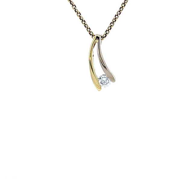 Goldener Anhänger mit Diamant von Desiree 14 Karat