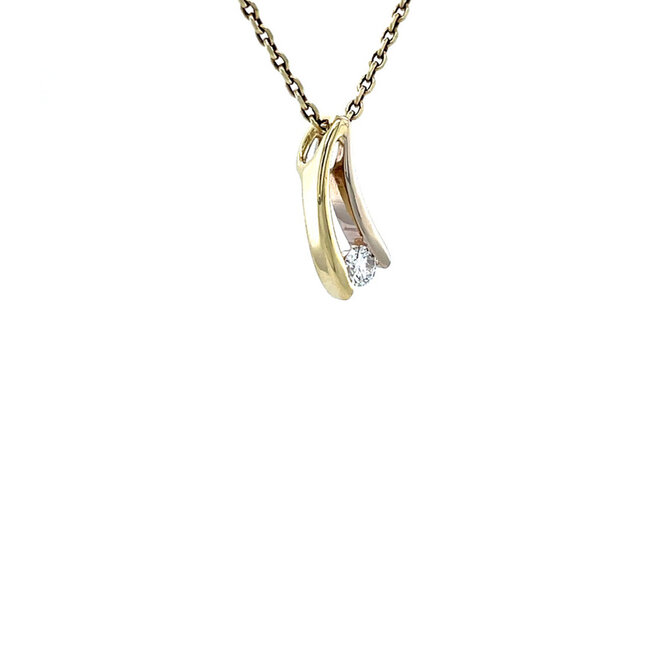 Goldener Anhänger mit Diamant von Desiree 14 Karat