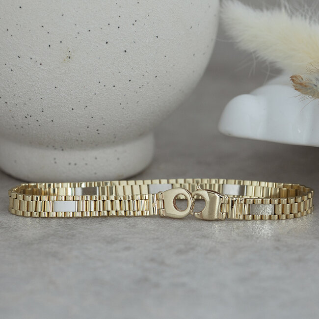 Gold rolex bracelet 21 cm 14 karat