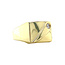 Gold signet ring with zirconia 14 karat