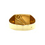Gouden zegelring met zirkonia 14 karaat