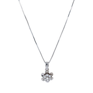 Weißgoldkette mit Entourage-Anhänger 14 Karat