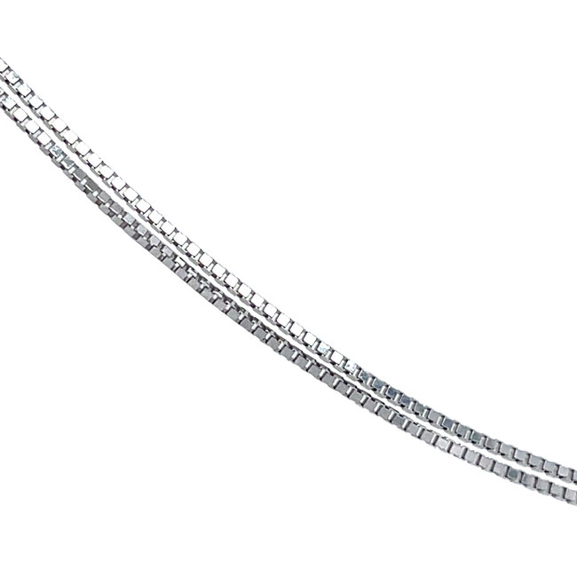 White gold necklace with entourage pendant 14 karat