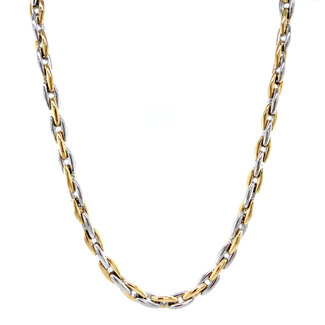 Gouden choker bicolour 45 cm 14 karaat
