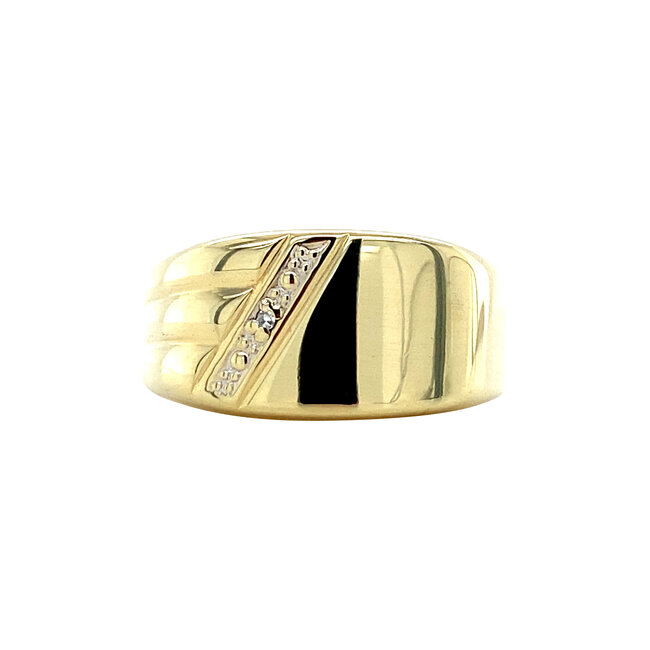 Goldener Siegelring mit Diamant 14 Karat