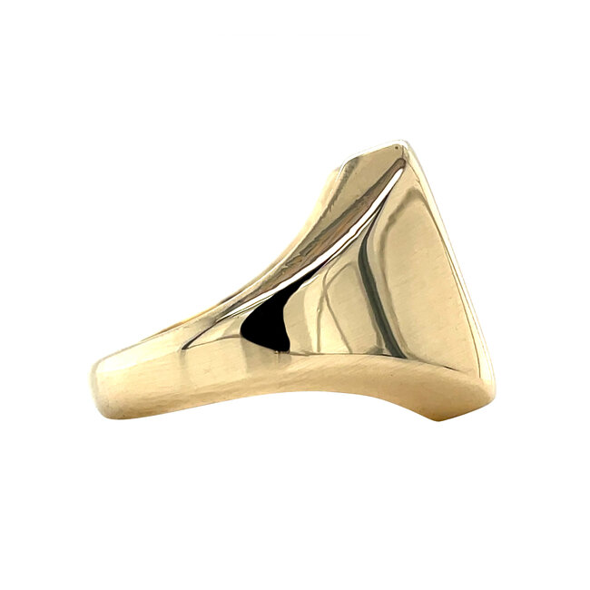 Tricolour gouden zegelring 14 karaat