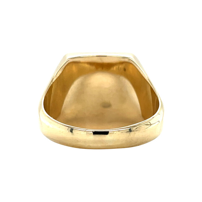 Tricolour gouden zegelring 14 karaat