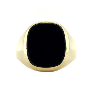 Goldener Herren-Siegelring mit Onyx 14 Karat