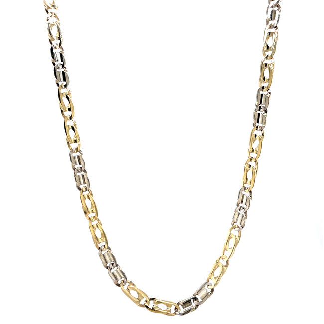 Gouden valkenoog collier 42 cm 14 karaat