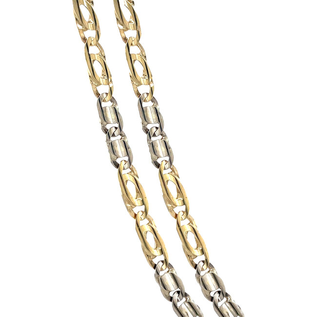 Gouden valkenoog collier 42 cm 14 karaat