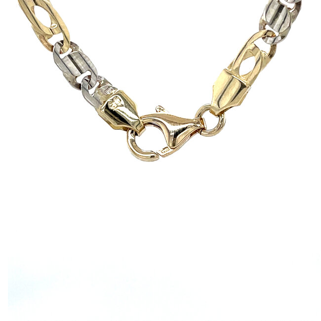 Gouden valkenoog collier 42 cm 14 karaat