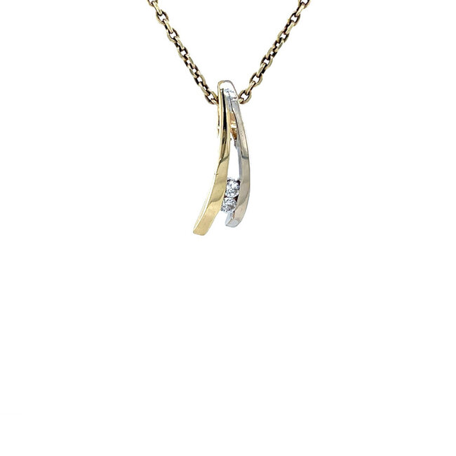 Gold pendant with zirconia 14 karat