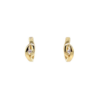 Goldene Scharnier-Creolen mit 14 Karat Zirkonia