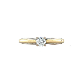 Gold solitaire ring with diamond 14 karat