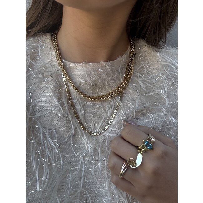 Gouden valkenoog collier 53 cm 18 karaat