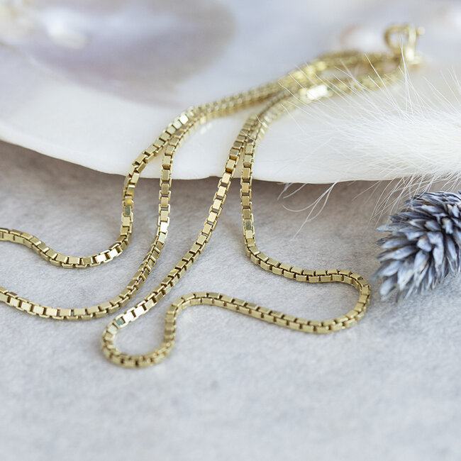Gouden lengtecollier venetiaan 49.5 cm 14 karaat