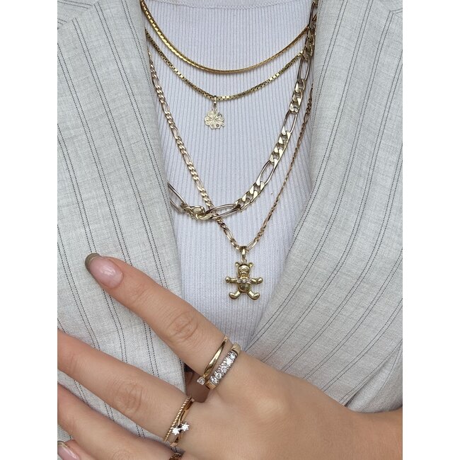 Gold length necklace Venetian 49.5 cm 14 karat