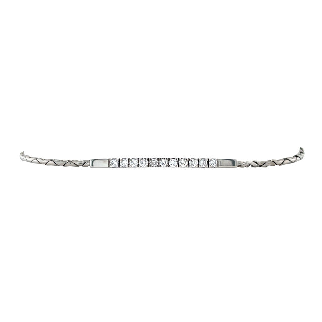 Witgouden armband met diamant 14 karaat