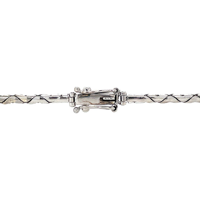 White gold bracelet with diamond 14 karat
