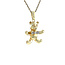 Gouden hanger beer met diamant 14 karaat