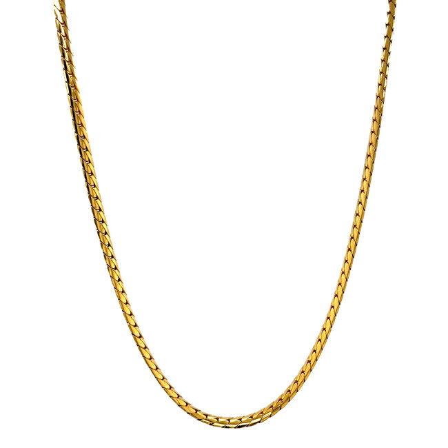 Gouden gourmet choker 46 cm 14 karaat
