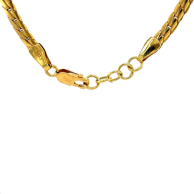 Gouden gourmet choker 46 cm 14 karaat