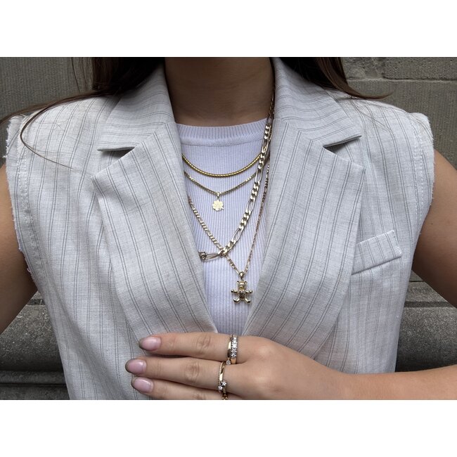 Gouden gourmet choker 46 cm 14 karaat