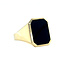 Gouden zegelring met onyx 14 karaat